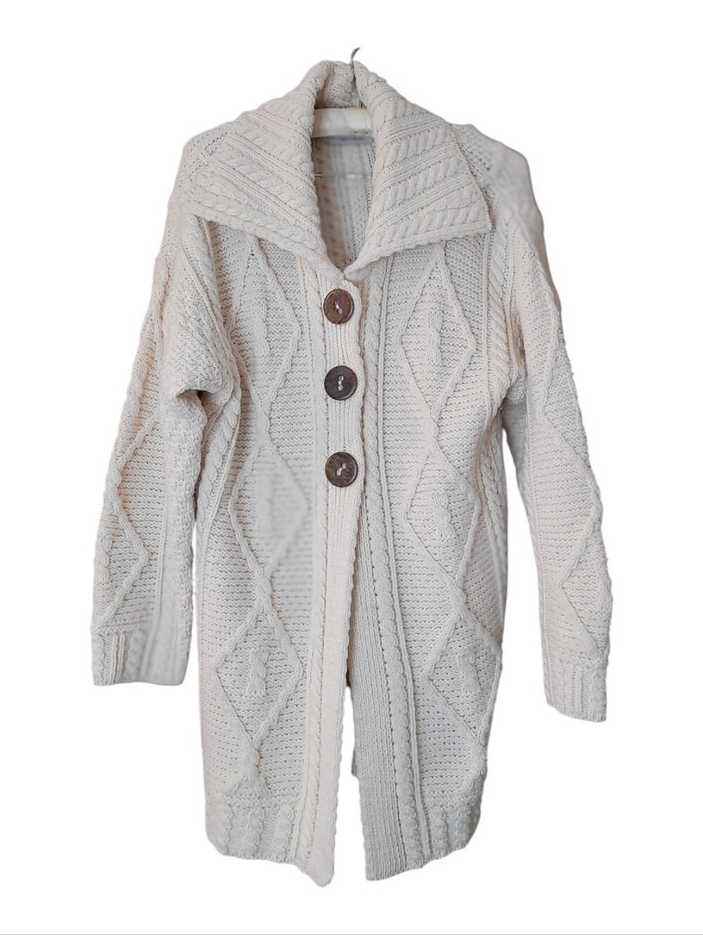 Blarney Woolen Mills Ireland Merino Wool Chunky Cardigan Sweater S